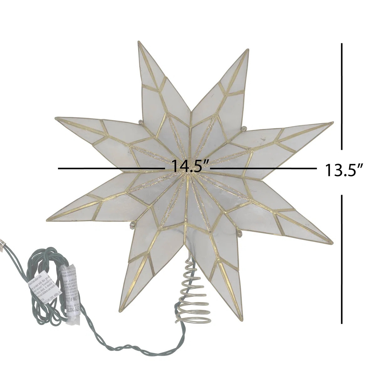 10-Light 8-Point Capiz Star Tree Topper | Wayfair North America