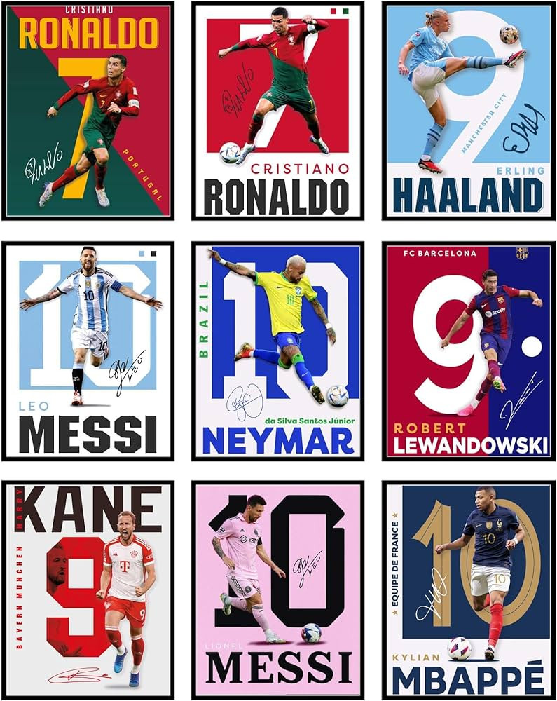 BigWig Prints Soccer Poster - Soccer Posters For Boys Bedroom, Messi And Ronaldo Poster, Messi Po... | Amazon (US)
