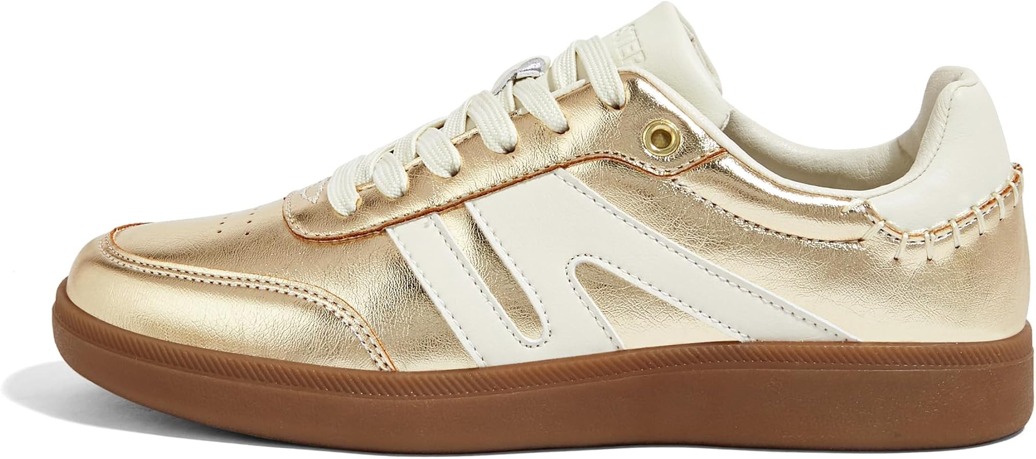 LUCKY STEP Women Classic Retro Gum Sole Fashion Sneakers Casual Tennis Skate Shoe Genuine Leather... | Amazon (US)