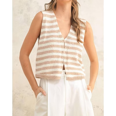 Women's Stripe Vest Top - MIOU MUSE L | Target