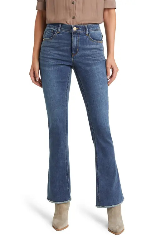 'Ab'Solution Frayed High Waist Bootcut Jeans | Nordstrom