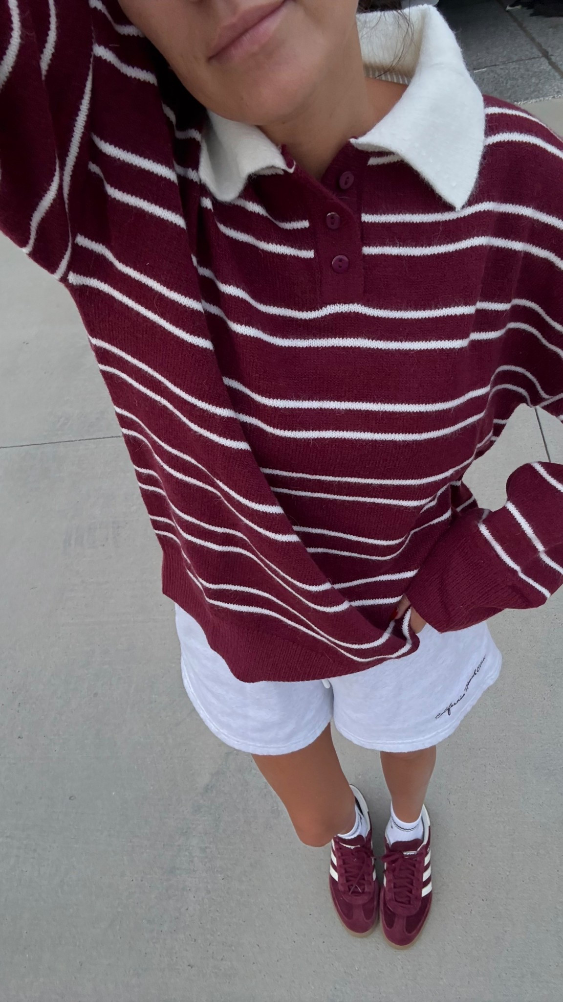 Transitional fall outfit 〰️ striped collar Amazon sweater under $30 - wearing size medium

Amazon fashion, Amazon sweater, Amazon finds, fall outfit, fall fashion, adidas, burgundy adidas 

#LTKSeasonal #LTKStyleTip #LTKFindsUnder50