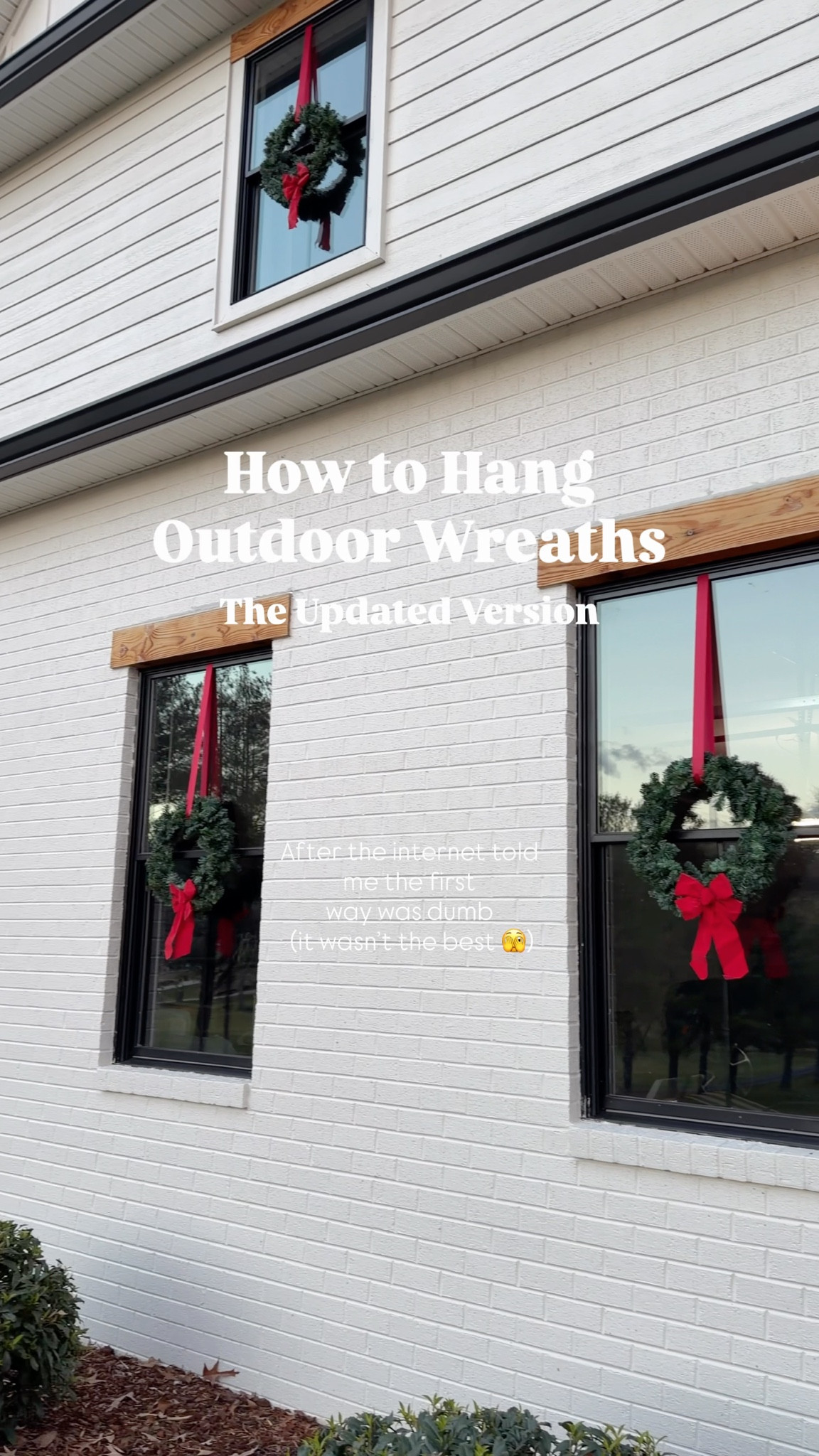 Here’s how we hung our outdoor wreaths! 

#LTKHome #LTKSeasonal #LTKHoliday