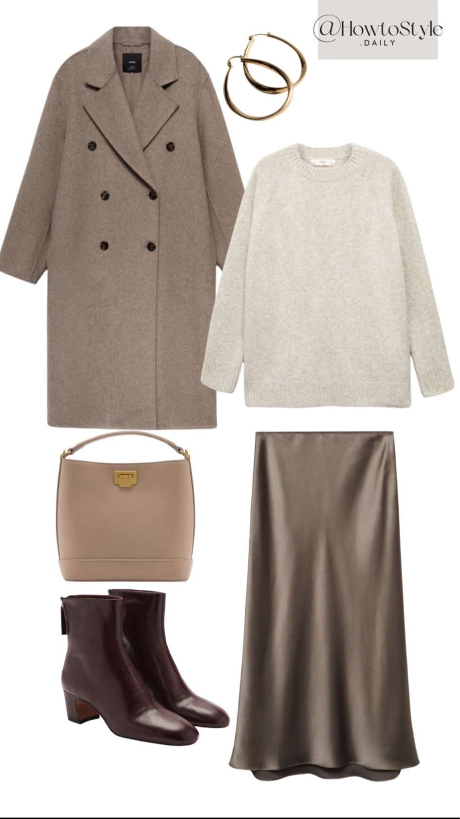 Ways to style a satin skirt, with a wool coat and block heel. 

#LTKwinter #LTKuk #LTKautumn