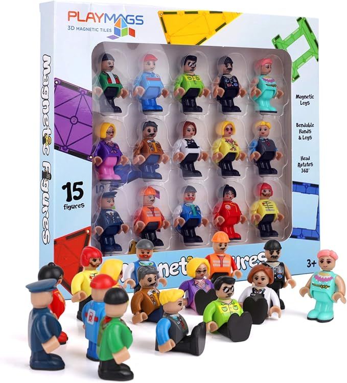 Playmags Magnetic Figures-Community Figures Set of 15 Pieces - Play People Perfect for Magnetic T... | Amazon (US)