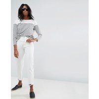 ASOS FLORENCE Authentic Straight Leg Jeans in Off White with Extreme Dishevelled Hems - Off white | ASOS EE