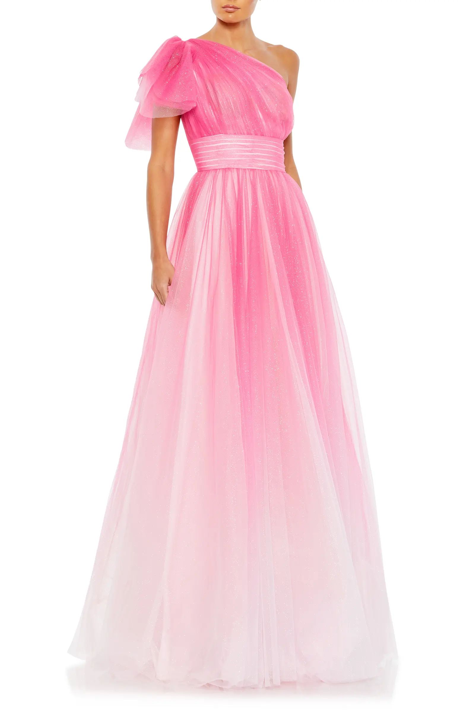 Mac Duggal Sparkle One-Shoulder Tulle Ball Gown | Nordstrom | Nordstrom