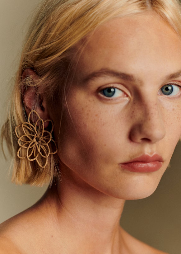 Cassandre Earrings - Natural - Raffia - Sézane | Sezane - UK