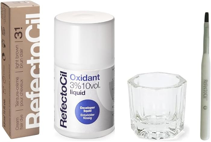 RefectoCil Hair Tinting Kit Includes Cream Hair Dye + Liquid Oxidant 3% + Mixing Brush & Mixing D... | Amazon (US)