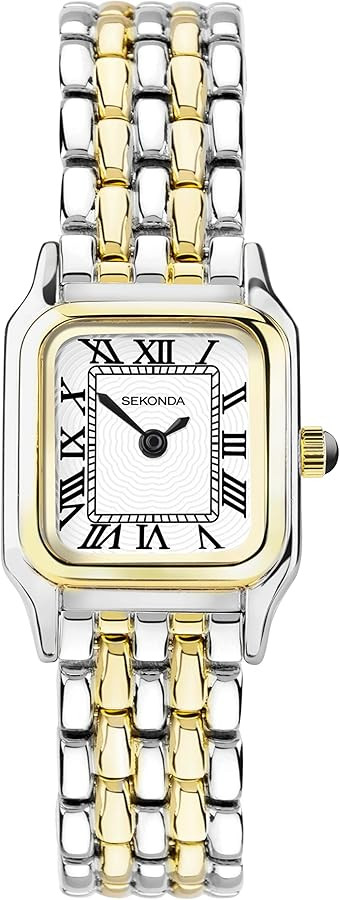 Sekonda Monica Ladies 20mm Quartz Watch in White with Roman Numerals, Analogue Display and Alloy ... | Amazon (US)