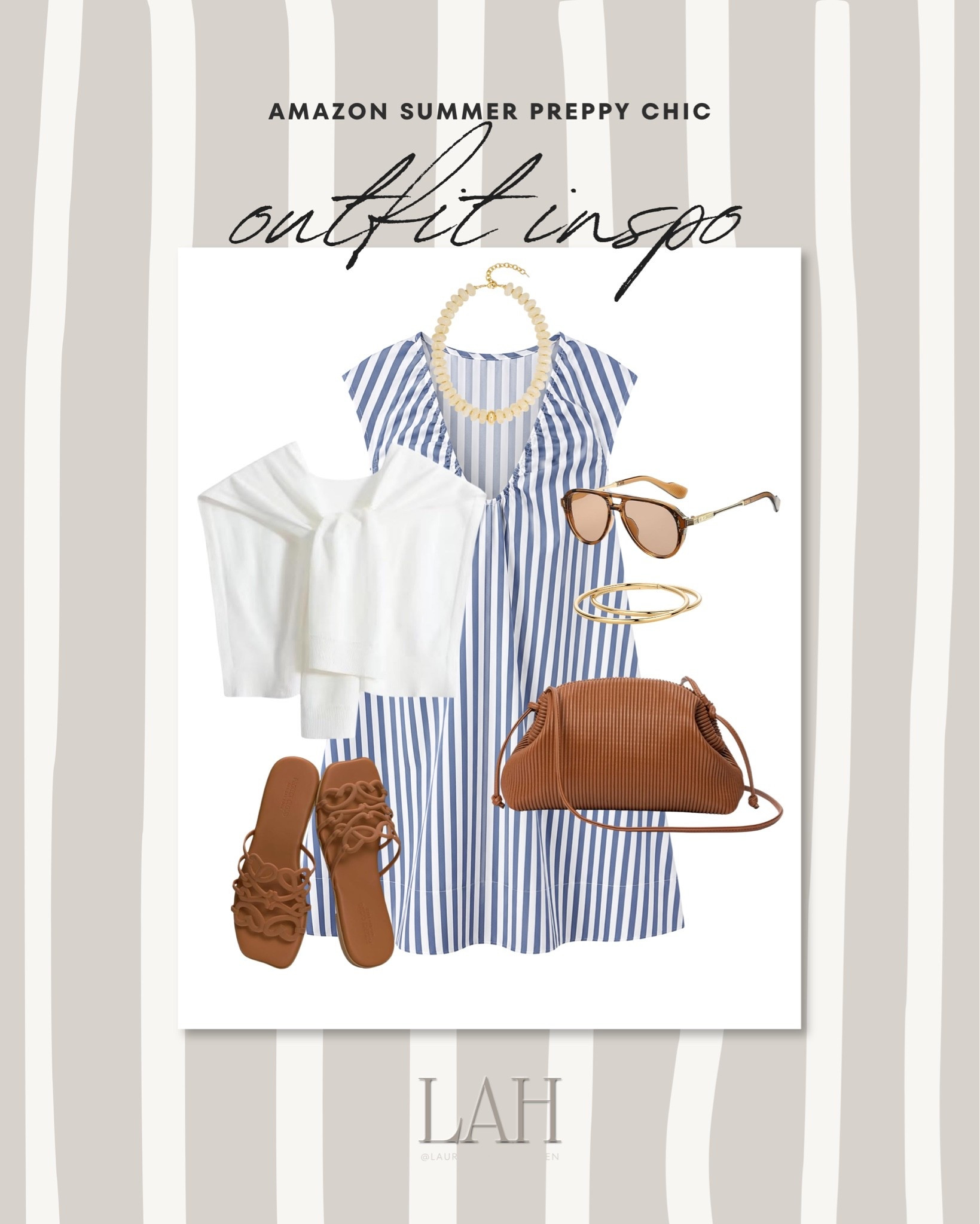 The cutest preppy chic look for the summer months! I love the cut of this Amazon striped dress. The cap sleeve and vneck are so flattering on everyone!

#LTKootd #LTKgrwm