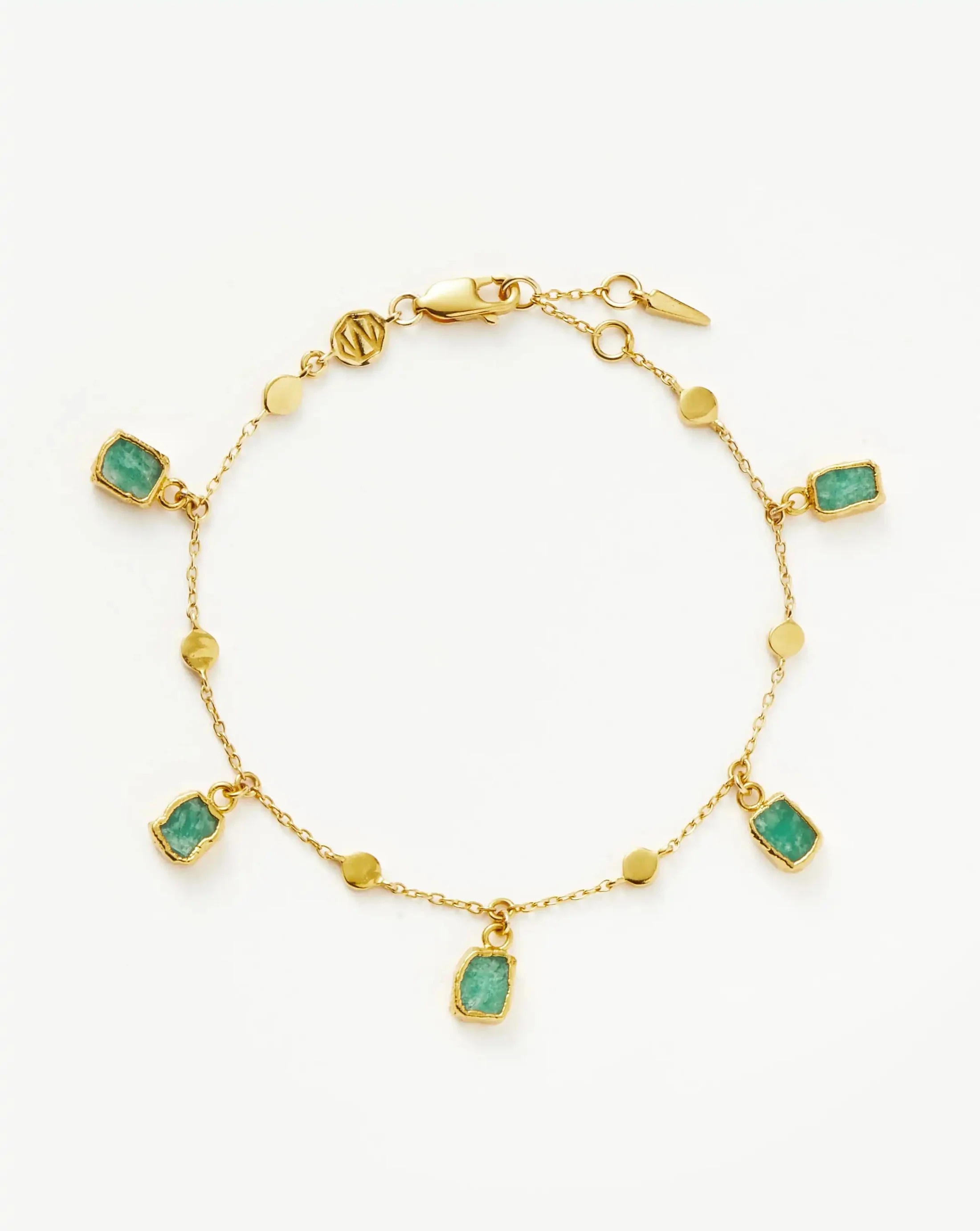 Lena Charm Bracelet - Gold/Amazonite | Missoma UK | Missoma UK