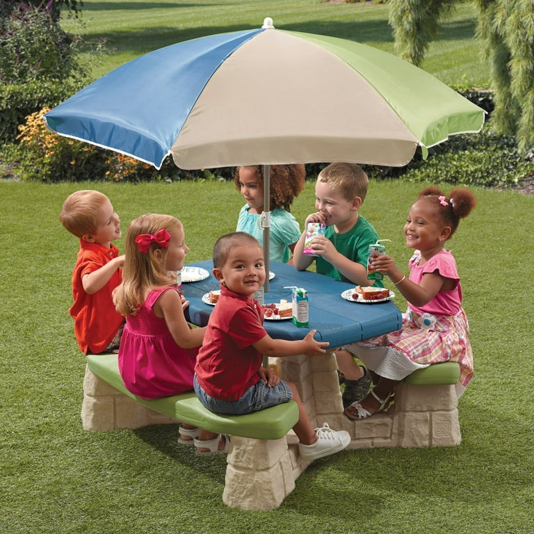 Step2 Naturally Playful Picnic Table with Removable Umbrella, Plastic | Walmart (US)