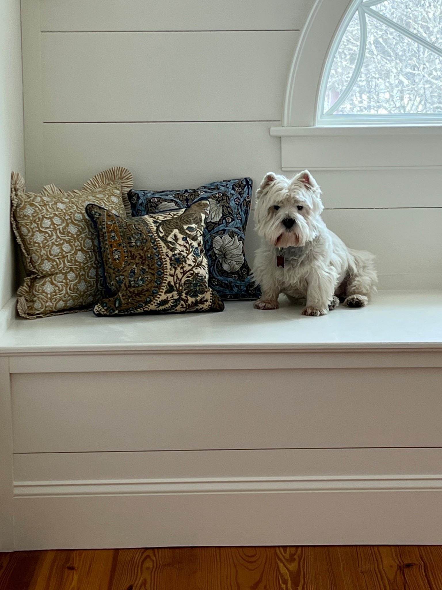 Love to mix and match patterns - a group of pillows is a great spot to do this - no need invest too much - cushion covers are an easy way to switch up your look. I love a block print and several sizes and colors are available. I paired it with a tapestry cover and one custom made pillow.. 

#LTKHome #LTKSpringSale #LTKSaleAlert