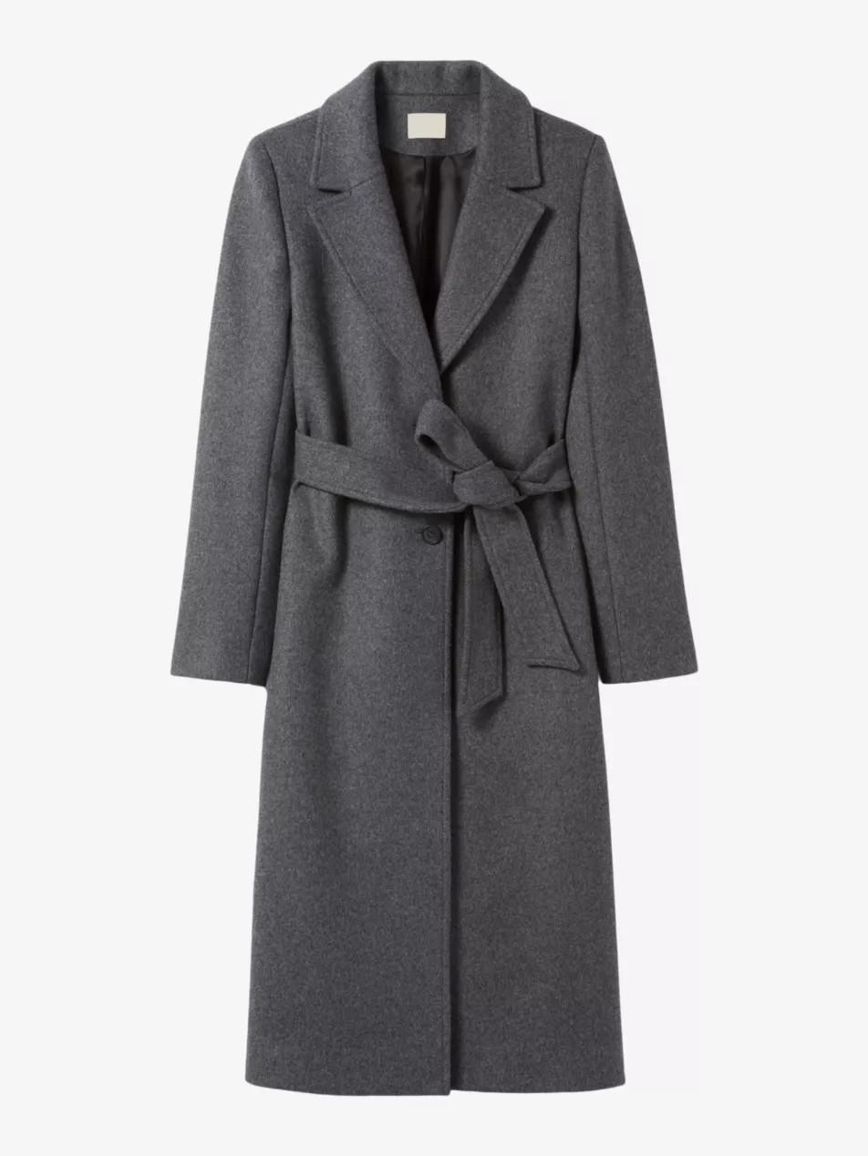 Single-breasted belted wool-blend coat | Selfridges