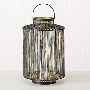WHW Whole House Worlds Modernist Cage Hurricane Candle Lantern, Hand-Strung Wire Panels with Twisted | Amazon (US)