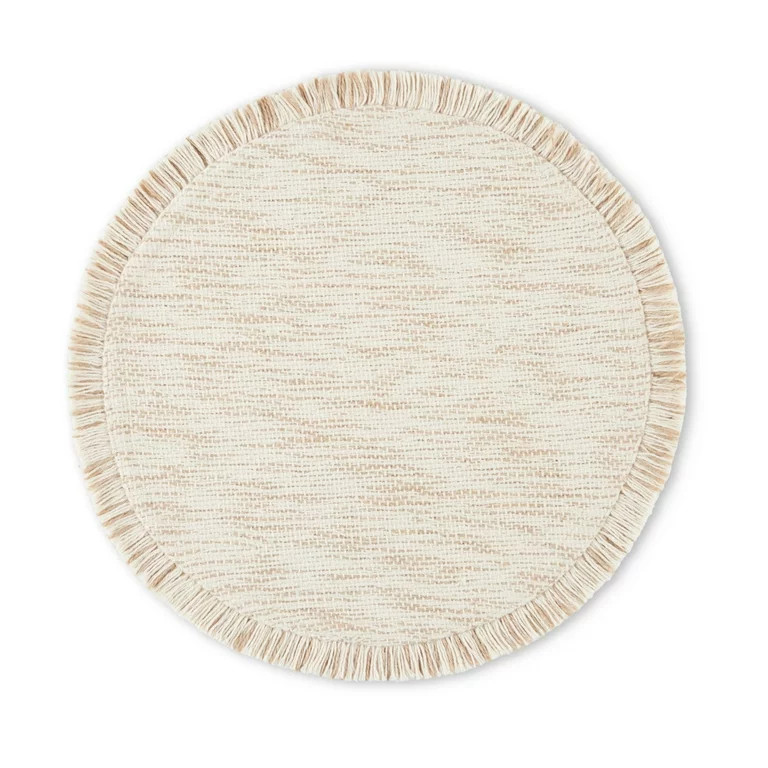 Better Homes & Garden Lilli Fabric Placemat, Natural, 17" Round, 1 Piece - Walmart.com | Walmart (US)
