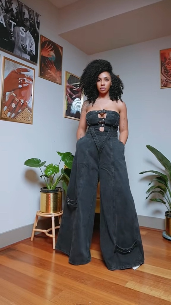 Wearing a size medium 