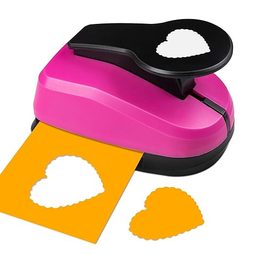 Heart Punch, 2 Inch Scalloped Heart Paper Punch, 50mm Scalloped corazón Shapes Hole Puncher for ... | Amazon (US)