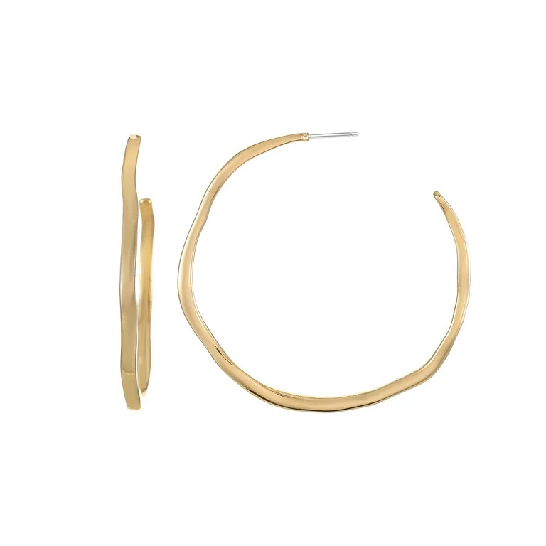 No Boundaries Gold Statement Hoop Earrings | Walmart (US)