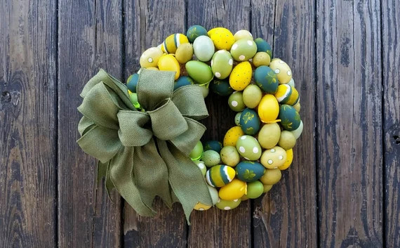 Easter Wreath Easter Egg Wreath Egg Wreath Spring Wreath | Etsy | Etsy (US)