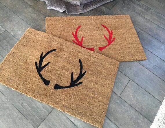 Antler Doormat / Custom Welcome Mat / Personalized Doormat / Monogram Doormat / Antler Decor / Last  | Etsy ROW