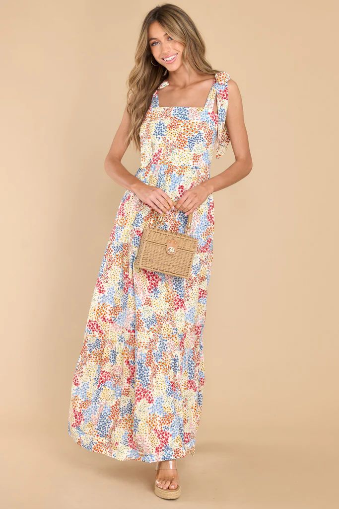 Sweet Blossoms Yellow Multi Floral Print Maxi Dress | Red Dress 
