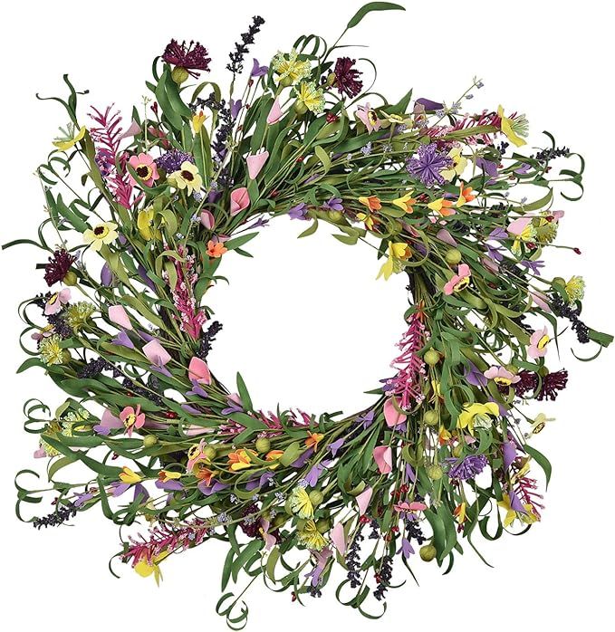 Martine Mall 26 Inch Fall Wreath Floral Wreath Artificial Flower Wreath Spring and Summer Floral ... | Amazon (US)