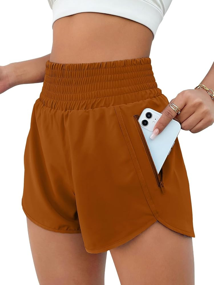 BMJL Women's Athletic Shorts High Waisted Running Short Pocket 2.5" Sporty Shorts Gym Workout Sho... | Amazon (US)