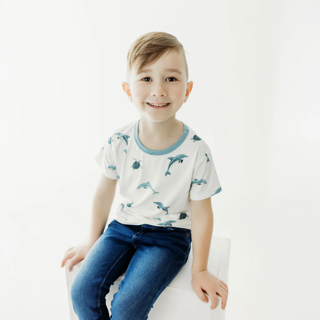 Toddler Basic Tee in Dolphin | Kyte BABY