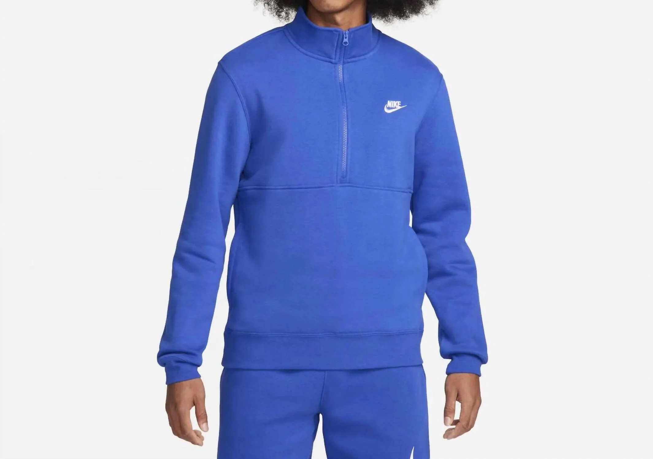Men's Sportswear Club Brushed-Back 1/2-Zip Sweatshirt In Blue | Shop Simon