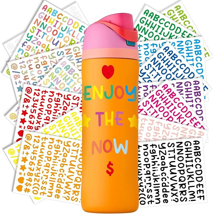 Mity rain Stickers for Owala Water Bottle/Stanley Cup, Colored Letters Water Bottle Stickers Wate... | Amazon (US)