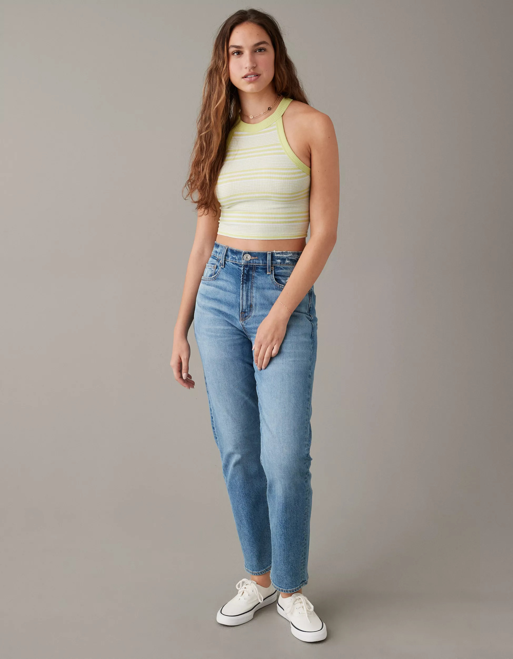 AE Cropped High-Neck Tank Top | American Eagle Outfitters (US & CA)