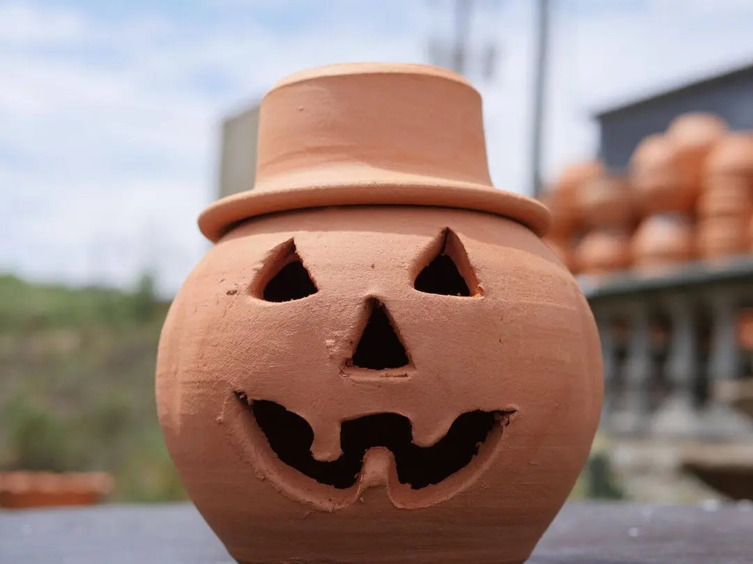 1 Quart Terra Cotta Jack-o'lantern Pumpkin With Hat From Craven Pottery - Etsy | Etsy (US)