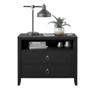Ameriwood Home  Her Majesty 2 Drawer Nightstand, Black | Lowe's
