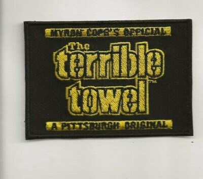 NEW 2 1/2 X 3 1/2" STEELERS BLACK TERRIBLE TOWEL IRON ON PATCH FREE SHIP CA1  | eBay | eBay US