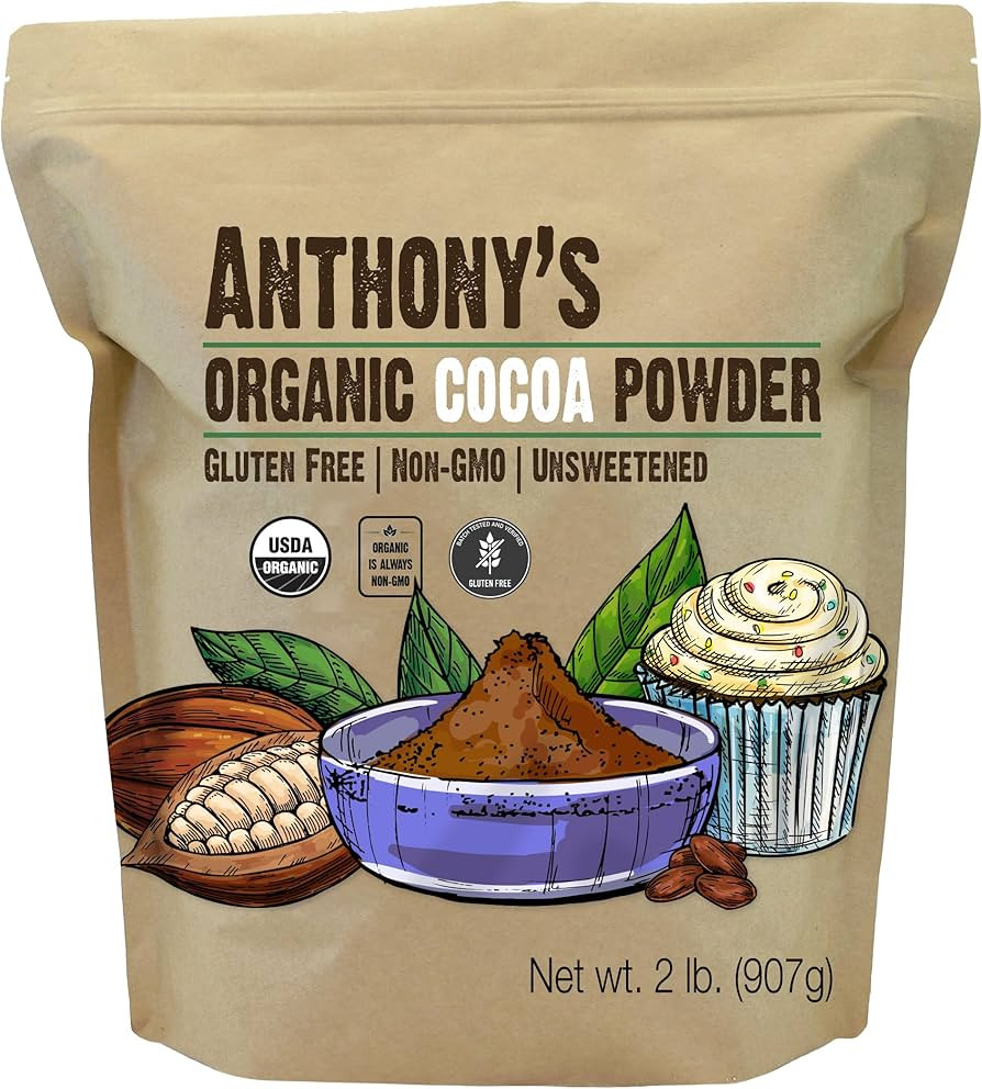 Anthony's Organic Cocoa Powder, 2 lb, Gluten Free, Non GMO, Unsweetened | Amazon (US)