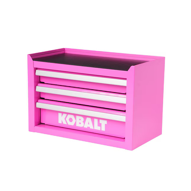 Kobalt Portable tool box 11.1-in W x 7.36-in H x 6.14-in D 3 -Drawer Hot Pink Steel Tool Box | Lowe's