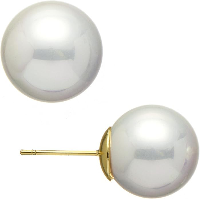 ZLP Big Pearl Earrings for Women, Oversize 14/12/10mm Classic Round Strong Light Simulated Shell ... | Amazon (US)