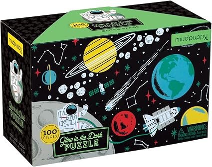 Mudpuppy Outer Space Glow-in-the-Dark Puzzle, 100 Pieces, 18”x12”, Made for Kids Age 5+, Illu... | Amazon (US)