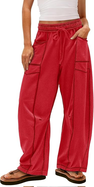 Yanekop Womens Baggy Wide Leg Pants Casual Fall Trousers Palazzo Pants Drawstring Waist Barrel Sw... | Amazon (US)