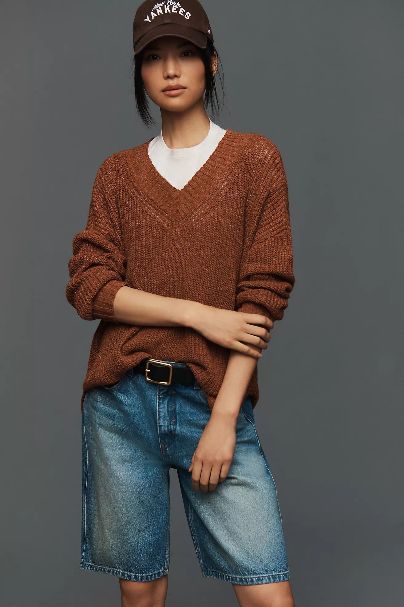 Pilcro Slouchy V-Neck Sweater | Anthropologie (US)