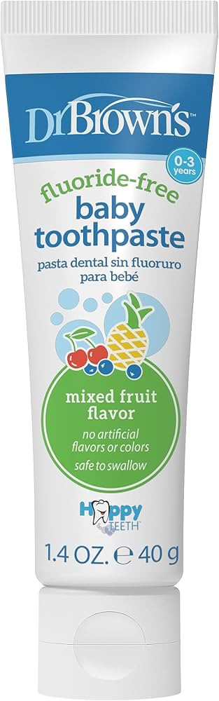 Dr. Brown's Fluoride-Free Baby Toothpaste,Infant & Toddler Oral Care,Mixed Fruit,1-Pack,1.4oz/40g... | Amazon (US)