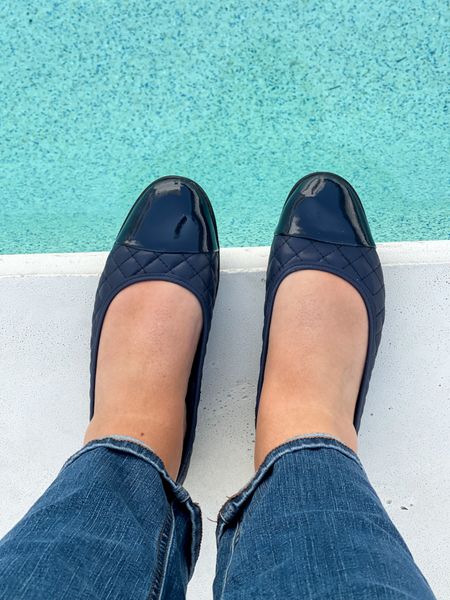 The CUTEST quilted block toe ballet flats! I love them so much I ordered them in both the navy blue and black! They have a memory foam insole so they’re super comfy too! They fit true to size, but if you’re between sizes, I would order up, as they don’t have much stretch. And these straight jeans have been my go-to for over a year now. They also fit true to size (with a slightly looser fit ). 
.
#walmartfashion #ltkunder50 #ltkunder100 #ltkseasonal #ltkstyletip #ltkbacktoschool #ltksalealert #ltkmidsize #ltkcurves #ltkshoecrush #ltkfind #ltkover40 #ltkworkwear office clothes, teacher clothes, work outfit ideas, 

#LTKover40 #LTKshoecrush #LTKSeasonal