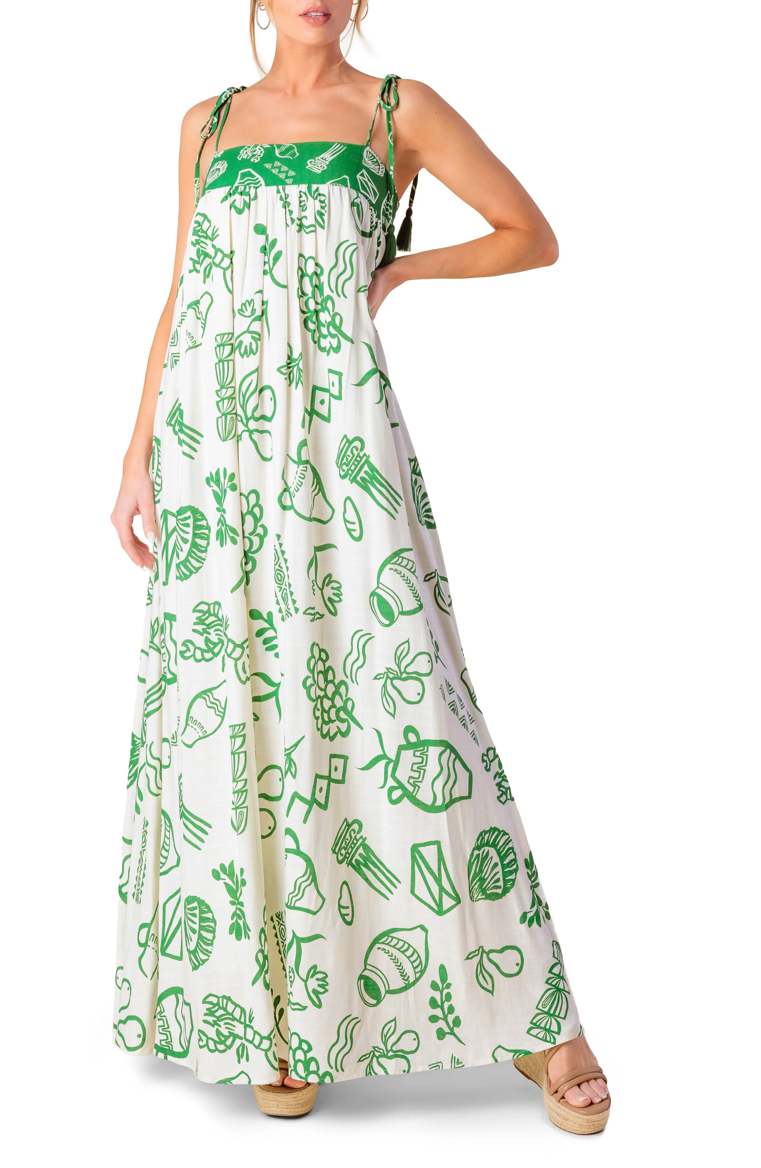 Shoulder Tie Print Maxi Dress (Women) | Nordstromrack | Nordstrom Rack