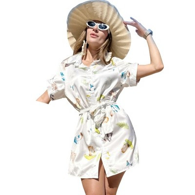 Slickblue Tropical Mini Dress, Flowy Vacation Dress, Day-to-Night Beach Outfit, Summer Resort Dress, S | Target