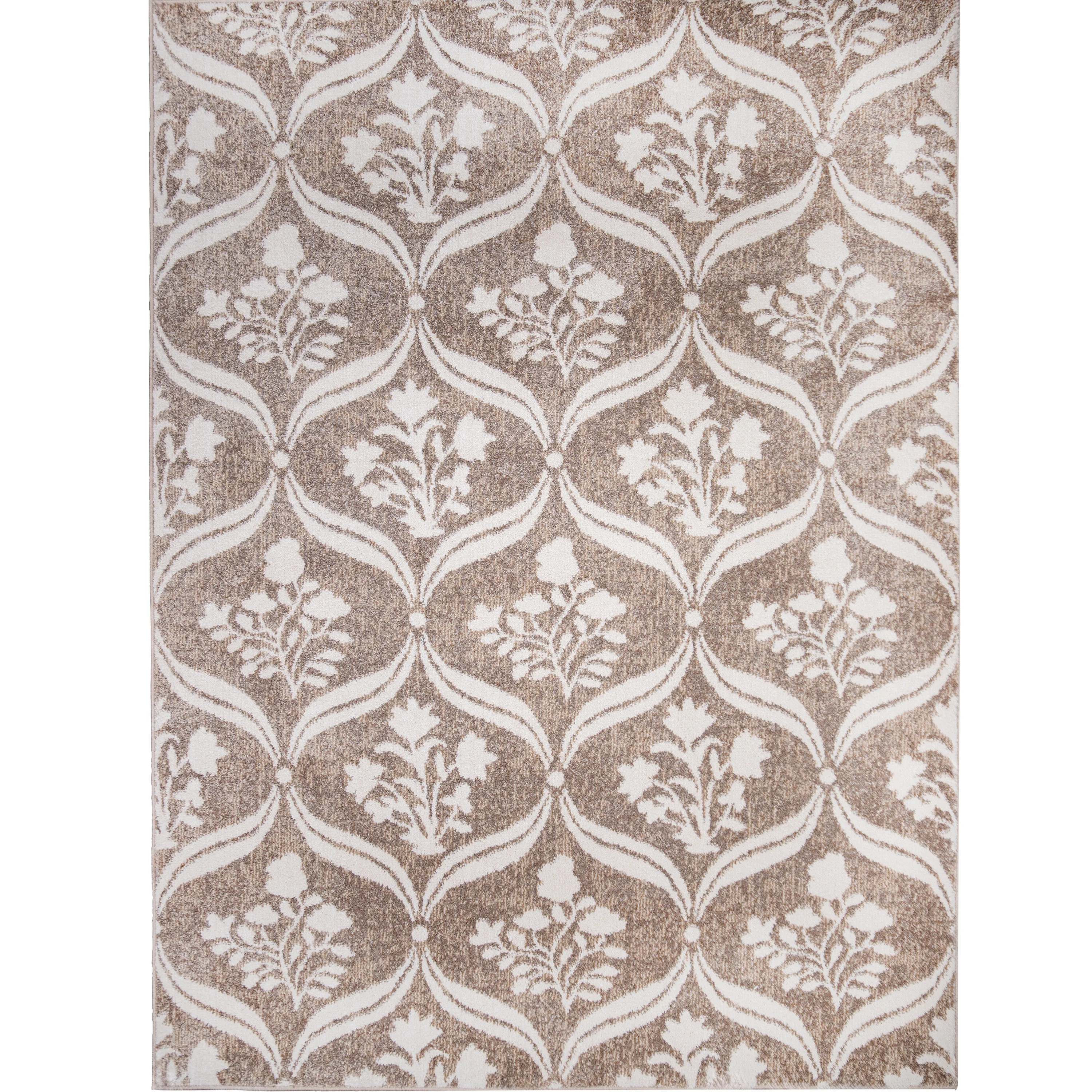 My Texas House Willow 2' x 5'6" Taupe Grey Floral Indoor Area Rug | Walmart (US)