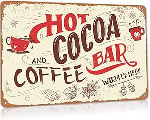 Authnature Hot Cocoa Bar Christmas Coffee Station Aluminum Weatherproof Metal Sign Custom Persona... | Amazon (US)