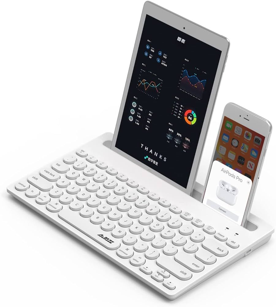 NACODEX 79 Key Multi Device Bluetooth Keyboard with Cute Round Keycap | Integrated Stand | Thin P... | Amazon (US)