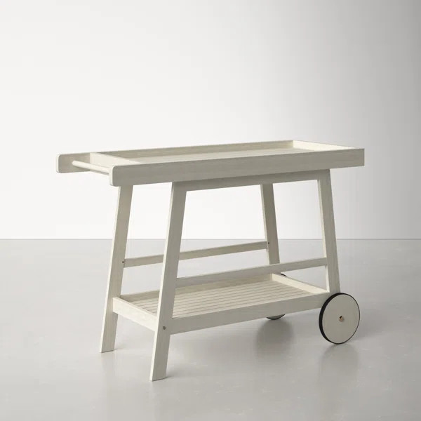 Terrace AllModern Bar Cart with Solid Wood Outer Material | Wayfair North America